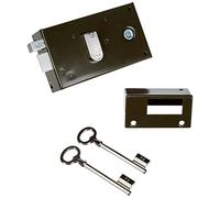 Yale Serrure en applique horizontale à fouillot Gauche - YAH36G - Kaki, 2 Clés fournies, Axe à 55 mm, Carré de 6 mm, Version Gauche - pour Porte intérieure de communication