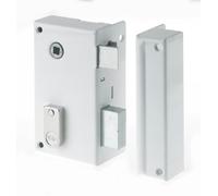 Yale Serrure en Applique Verticale à Fouillot - Axe 44 mm, Carré 7 mm - Installation Porte Main Droite - Idéal Tout Type de Porte Intérieure de Communication - en Acier Durable - 2 Clés - Blanc