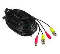 Yale SV-BNC18 - Câble Coaxial BNC 18m | Câble Vidéo 2 en 1 BNC et Alimentation pour Caméra de Vidéosurveillance (Caméra CCTV/Enregistreur DVR), Noir