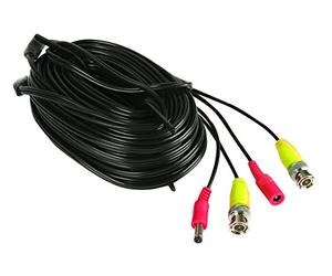 Yale SV-BNC18 - Câble Coaxial BNC 18m | Câble Vidéo 2 en 1 BNC et Alimentation pour Caméra de Vidéosurveillance (Caméra CCTV/Enregistreur DVR), Noir
