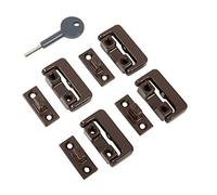 Yale V-8K101-4-BR Lot de 4 serrures de fenêtre pivotantes avec clés fournies Finition Marron