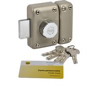 Yale Verrou de Porte Bouton - Ouverture à Bouton Intérieur, Clé extérieur - Cylindre diamètre 23 mm, Longueur 40 mm, 6 goupilles - YV26BT-40 - Anti crochetage, perçage, arrachement - 5 clés