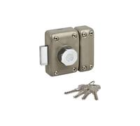 Yale Verrou de porte YV25BT-45 – cylindre Ø23 mm 45 mm 5 goupilles anti-arrachement 4 clés Beige