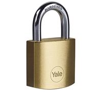 Yale Y110B/35/120/1 - Cadenas laiton 35 mm, anse acier cémenté, 3 cles - Pour Casier Scolaire Ecole, Vestiaire de Sport, Boîte à Outils, Armoire