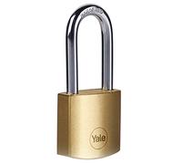 Yale Cadenas en laiton Y110B, 40 mm, longue arche, corps résistant avec anse en acier, cylindre à 3 broches, avec clés, idéal pour casiers, sacs à dos et utilisation intérieure