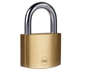 Yale - Y110B/50/126/1/B Cadenas en laiton de sécurité standard de 50 mm - Anse ouverte en acier - 3 clés