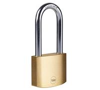 Yale Y110B/50/166/1 - cadenas en laiton corps 50 mm anse longue Ø8 mm 3 clés mécanisme nse trempée double verrouillage sécurité standard conforme EN 12320 intérieur antivol casier vestiaire boî