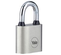 Yale Y112/30/137/1 - cadenas disque en fer corps 30 mm anse longue plaqué nickel 3 clés mécanisme nse trempée sécurité standard conforme EN 12320 extérieur portes et abris portes portails abris