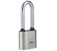 Yale Y112/30/137/1 - cadenas disque en fer corps 30 mm anse longue plaqué nickel 3 clés mécanisme nse trempée sécurité standard conforme EN 12320 extérieur portes et abris portes portails abris
