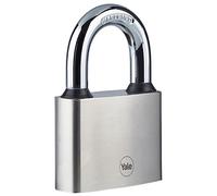 Yale - Y112/60/132/1 Cadenas à Disque en Fer 60 mm - Plaqué Nickel - Anse en Acier trempé - Résistance extrême à la Corrosion pour Une Utilisation en extérieur