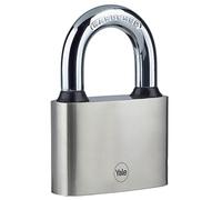 Yale Y112/70/137/1 - cadenas disque en fer corps 70 mm anse longue plaqué nickel 3 clés mécanisme nse trempée sécurité standard conforme EN 12320 extérieur portes et abris portes portails abris