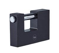 Yale cadenas rideau en fer corps 90 mm 3 clés mécanisme à clé anse trempée sécurité standard conforme EN 12320 extérieur portes et abris portes portails abris jardin et garage