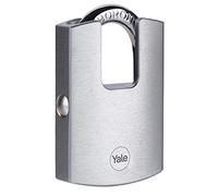 Yale Cadenas en laiton de haute sécurité avec finition chromée Y122B/50/123/1 corps 50mm, arc protégé en acier durci au boro, 3 clés