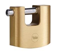 Yale Cadenas extérieur haute sécurité laiton 70mm - Y114B/70/113/1 - Anse acier cémenté, 3 clés - Fonction clé prisonnière, Forme empéchant la coupe - Pour garage, portail, abris de jardin