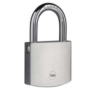 Yale Y120DB/60/135/1 Cadenas de Sécurité Laiton Chromé 60 mm, Anse en Bore, 3 Clés Réversibles, Haute Sécurité Extérieure pour Garage, Portail, Abri de Jardin