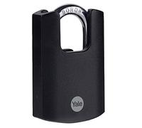Yale Y121B/40/125/1 Cadenas de Laiton à Anse Fermée 40 mm, Noir, Résistant aux Intempéries, Sécurité Extérieure pour Portail, Porte, Abri, Boîte à Outils, 3 Clés