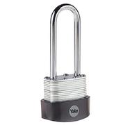 Yale Y125B/40/163/1 - Cadenas extérieur acier laminé 40 mm, anse acier cémenté 63 mm, 3 clés - Pour garage, portail, abris de jardin...