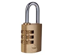 Yale Cadenas à combinaison Y150B/40/130/1 – Laiton 32×43 mm sans clé, code réinitialisable