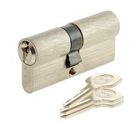 Yale YC500+ Cylindre de Serrure 40x40 mm pour Porte Extérieure/Entrée, 5 Goupilles, 3 Clés, Nickelé