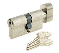 Yale YC500 plus Cylindre de Serrure à Bouton 30x30 mm, 5 Goupilles - Porte Extérieure, Porte intérieure, Porte d'Entrée - 3 Clés, Nickelé