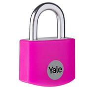 Yale - YE3B/25/112/1/P Cadenas de sécurité standard en aluminium de 25 mm - Rose - Anse ouverte en acier - 3 clés