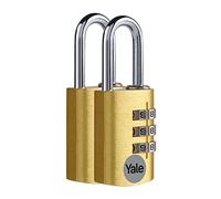 Yale YE3B/32/116/1/BK - cadenas à combinaison en aluminium corps 21×33 mm anse Ø3 mm sans clé sécurité standard intérieur code réinitialisable antivol casier vestiaire