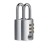 Yale YE3B/32/116/1/BK - cadenas à combinaison en aluminium corps 21×33 mm anse Ø3 mm sans clé sécurité standard intérieur code réinitialisable antivol casier vestiaire