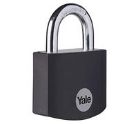 Yale YE3B/38/119/1/BK - Cadenas aluminium 38 mm, anse acier cémenté, noir, 3 clés - Pour casier, boîte à outils, sac...