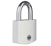 Yale YE3B/38/119/1/BK - cadenas en aluminium corps 54×43 mm anse Ø8 mm 3 clés mécanisme nse trempée double verrouillage sécurité standard conforme EN 12320 intérieur antivol casier vestiaire bo