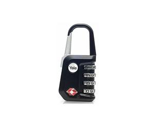 Yale YP1/28/121/1Y - cadenas TSA en acier trempé approuvé par Travel Sentry anse large code réinitialisable sans nse trempée sécurité standard bagages pour bagages valises sac de voyage antivol