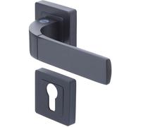 YPP7-B-PE Poignée de porte carré de 7 noir Yale - Modèle Bologna - passage de cylindre euro