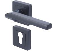 YPP7-S-PE Poignée de porte carré de 7 noir Yale - Modèle Sienna - passage de cylindre euro