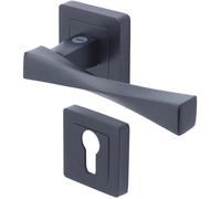 YALE - YPP7-V-PE Poignée de porte carrée de 7 noir YALE - Modèle Verona - passage de cylindre euro