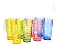 Yalin Lot de 8 gobelets en plastique acrylique de 700 ml réutilisables, empilables, sans BPA, incassables, passent au lave-vaisselle (multicolore)