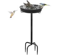 YALINKA 28In Freestanding Birdbaths Bowl Outdoor, Free Standing Garden Bird Bath Bird Feeder Bowl with Metal Stake, Detachable Decoration Spa Birdfeeder for Garden Patio Yard Lawn, New Upgrade(A)