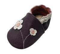 YALION Chaussure Bebe Fille Garcon Antidérapants Chaussons Bébé Cuir Souple Enfant Chaussures Premiers pas Bébé Garçon Filles (Violet, 24-36 Mois)