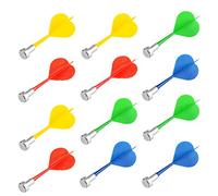 Yalis Lot de 12 fléchettes magnétiques de Rechange pour Jeu de fléchettes en Plastique Rouge/Jaune/Vert et Bleu (4 Couleurs)