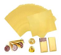 YALiya 100 Pièces Feuilles de Papier D'emballage en Aluminium doré, 19 x 16cm Papier D'emballage de Chocolat de Dubaï, Emballage en Aluminium Chocolat, Emballage pour Bonbons et Cadeaux, DIY Fait Main