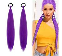 YALiya 2 Pièces Extensions de Cheveux Violets, Violet Perruque Femme
