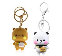 YALiya 2 Pièces Porte-Clés Bubu Dudu, Assortis Motif Dessin Animé Bubu and Dudu pour Petit ami, Petite Amie, Couples, Joli Porte-Clés de Dessin Animé pour sac, sac à Main, Clés de Voiture