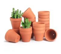 YALiya 20 Pièces Pots de Fleurs en Terre Cuite, Mini Terracotta Pot, Terre Cuite Mini Pots de Plante, avec Trou de Drainage, pour L'intérieur et Les Jardins(3,5 x 3 cm)