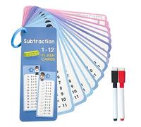 YALiya 3 Pièces 1 x 1 Carte d'apprentissage Jetable, Table de Multiplication, 15 Feuilles d'exercice, 2 Stylos Effaçables, Portable, Apprentissage, Aide au Calcul, Mathématiques, Jeu
