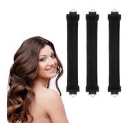 YALiya 3 Pièces Bigoudis Sans Chaleur, DIY Boucleur a Cheveux Sans Chaleur, Bigoudis pour Dormir, pour Grandes Boucles Outils de Coiffure Bricolage Cheveux Longs(Noir)