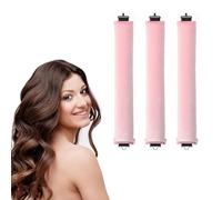 YALiya 3 Pièces Bigoudis Sans Chaleur, DIY Boucleur a Cheveux Sans Chaleur, Bigoudis pour Dormir, pour Grandes Boucles Outils de Coiffure Bricolage Cheveux Longs(Rose)