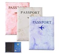 YALiya 3 pièces Protege Passeport et Etiquette Valise Set, Voyage Protection Passeport Etui, Pochette Voyage Passeport et Billets, Plus d'espace de Rangement pour Les passeports et Les Cartes