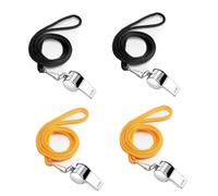 YALiya 4 Pièce Sifflet, Sifflet Arbitre, Metal Sifflet à Roulette, Sifflet Puissant et Net, Fort et Durable, Pratique et Rapide, pour Les Entraîneurs de Sports, Basketball, Football