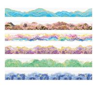 YALiya 6 Pièces Washi Tape Scrapbooking, Masking Tape Scrapbooking, Scotch Decoratif, Convient pour être Apposé sur les Surfaces des Cahiers, Boîtes de Rangement et Autres Articles Similaires