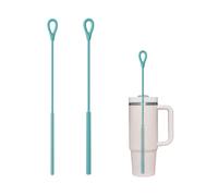 YALiya Goupillon Paille Silicone, 2 Pièces Brosse Paille Réutilisable, 6mm+9mm Nettoyeur Paille, pour Pailles Verre, Pailles Smoothie et, Poignée Antidérapante Souple et Flexible (bleu)