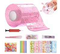 YALiya Kit de 26 pièces à Bulles Nano Tape pour Enfants, Bandes adhésives Super élastiques,1 Ruban 3m + 25 Paquets De Matériel, Kit de Bulles Nano Tape, Double Face Transparent,Bubble DIY Craft kit