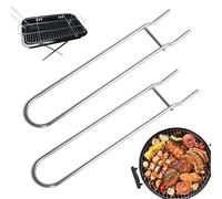 YALiya Lève-Grille De Gril De 2 Pièces, Accessoires Barbecue, Garnir les Grilles de Gril Lève-gril Top Grill, Gril De Lève-Grille De Cuisson Anti-Brûlure pour Déplacer Les Accessoires De Grille Chaude